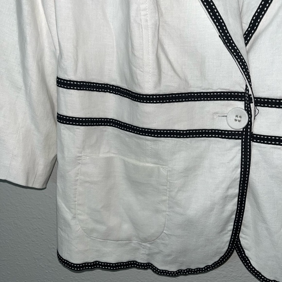 Lane Bryant Linen Blend White Blazer Jacket Size 20: W00069 - Picture 2 of 7